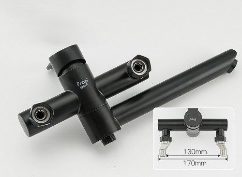 Смеситель для ванны Frap H801 F32801-6 универсальный Черный матовый нержавеющая сталь на стену