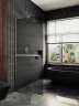 Душевая перегородка Maybah Glass MGD-736-5у 890x1950 в узком профиле Хром матовый стекло графитовое матовое
