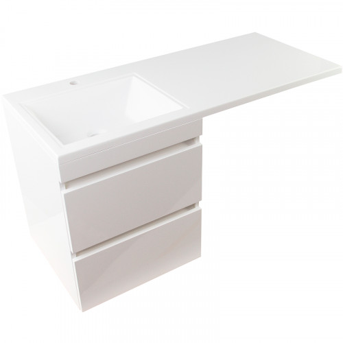 Тумба под раковину Style Line Даллас Люкс Plus 120 СС-00002351 подвесная Белая МДФ / ЛДСП