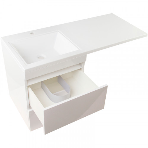 Тумба под раковину Style Line Даллас Люкс Plus 120 СС-00002351 подвесная Белая МДФ / ЛДСП