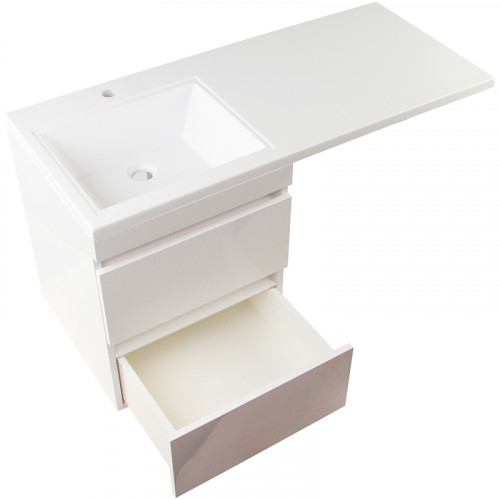 Тумба под раковину Style Line Даллас Люкс Plus 120 СС-00002351 подвесная Белая МДФ / ЛДСП