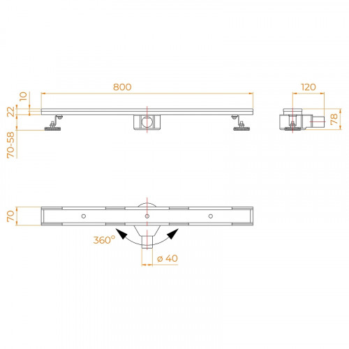Душевой лоток RGW SDR-08B-80 21210880-014 под плитку