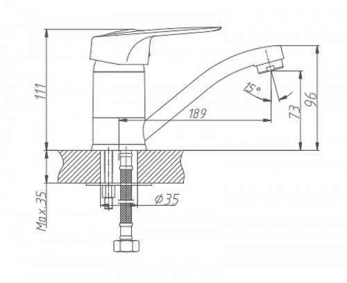 Смеситель для кухни Haiba HB4504 Хром