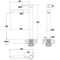 Смеситель для раковины Whitecross Y black Y1213BL Черный матовый латунь