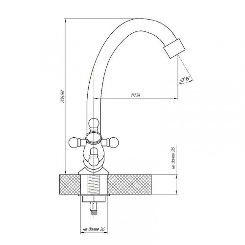 Смеситель для кухни Сантаком StOmega 3310-3 цвет Хром