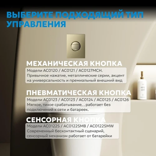 Кнопка смыва для инсталляции Abber AC0126BG цвет Золото брашированное