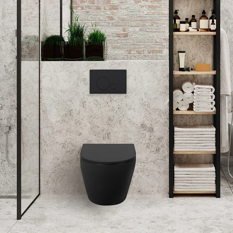 Унитаз BelBagno Colorato BB062CHR-MB подвесной Черный без сиденья фаянс подвесной