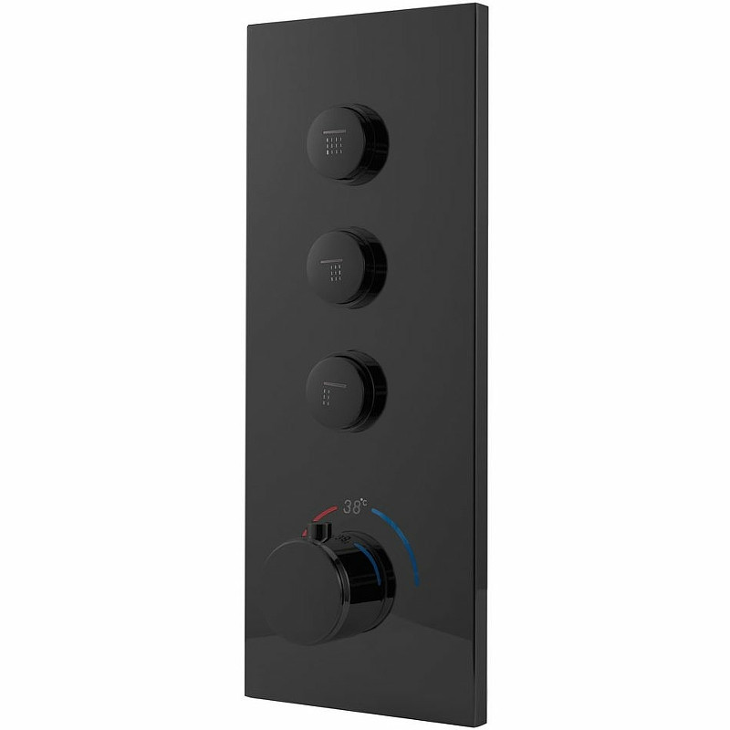 Смеситель для душа Vincea VSCV-433TMB с термостатом Черный матовый латунь встраиваемый