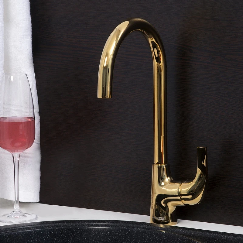 Смеситель для кухни WasserKRAFT Sauer 7107 Золото латунь