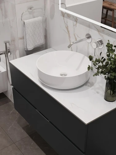 Столешница под раковину Aquanet Flat 100 345787 цвет Мрамор