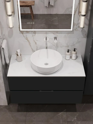 Столешница под раковину Aquanet Flat 100 345787 цвет Мрамор