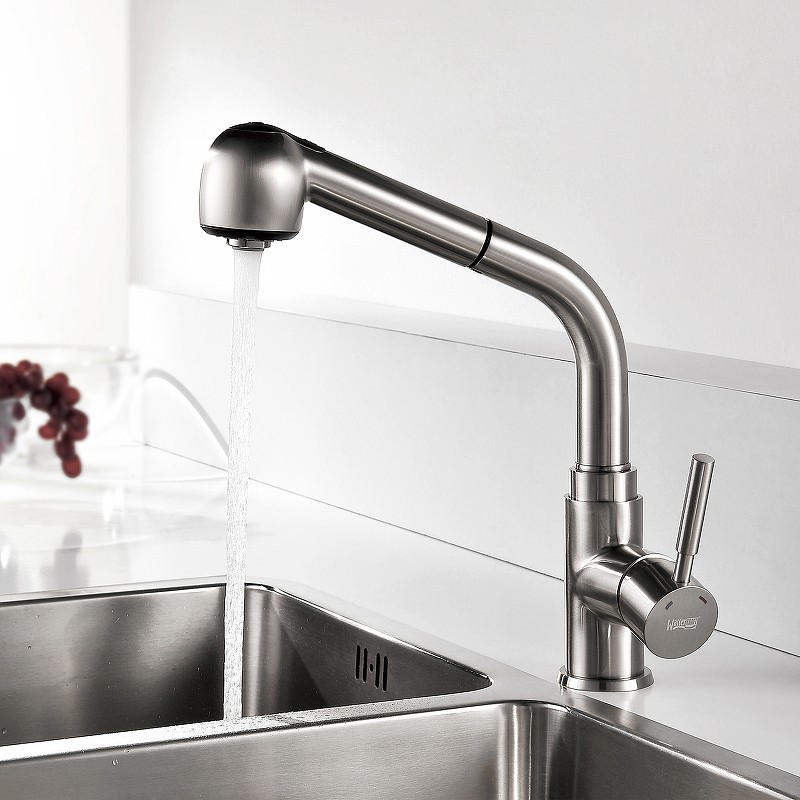 Смеситель для кухни WasserKRAFT Wern 4266 Хром матовый латунь