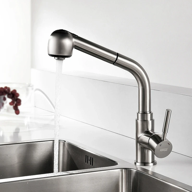 Смеситель для кухни WasserKRAFT Wern 4266 Хром матовый латунь