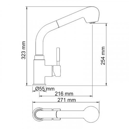 Смеситель для кухни WasserKRAFT Wern 4266 Хром матовый латунь