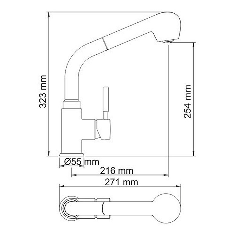 Смеситель для кухни WasserKRAFT Wern 4266 Хром матовый латунь