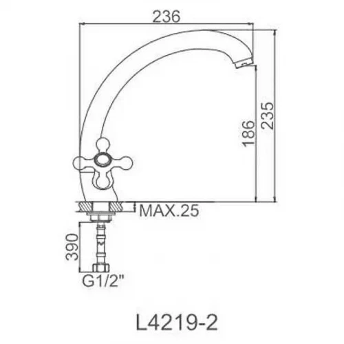Смеситель для кухни Ledeme H19 4219-2L Хром