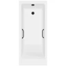 Ванна из искусственного камня Delice Diapason Ultra 180х80 DLR330052RB-G с узким бортом цвет Белый глянцевый с черными ручками