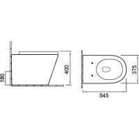 Комплект унитаза SantiLine SL-5020MB со смывным бачком SL-05 с Черной матовой клавишей смыва фаянс приставной