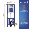 Унитаз с инсталляцией Cersanit City Smart DPL EO Slim + Aqua 40 Smart M 69324 цвет Белый с сиденьем Микролифт и клавишей смыва цвет Черный матовый