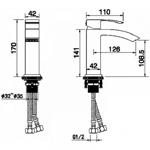 Смеситель для раковины Hansberge Cubito H1077BL цвет Черный матовый