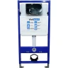 Комплект унитаза Aquatek Либра New AQ1148N-00 с инсталляцией WellWant Standart 50 WWISI1110B с сиденьем Микролифт и клавишей смыва Хром глянцевый фарфор подвесной