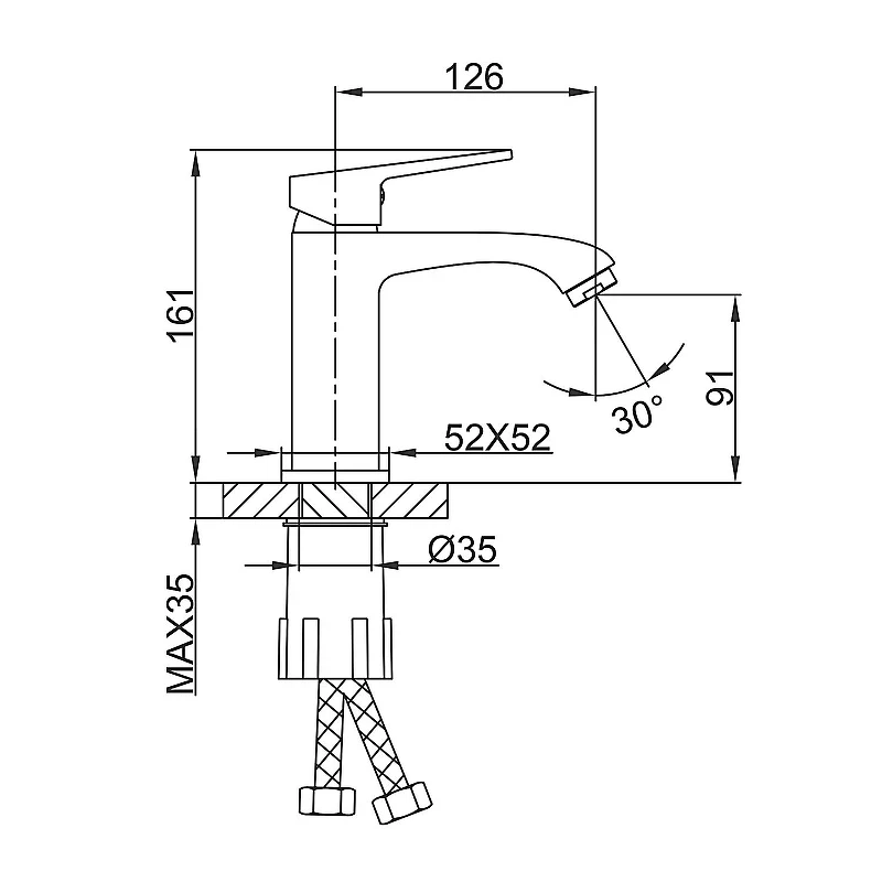Смеситель для раковины Frap F1076-6 цвет Черный матовый