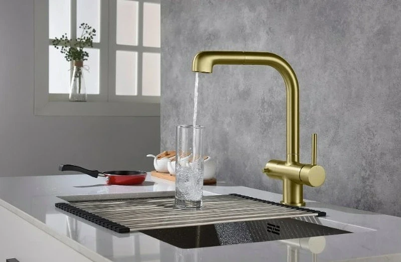 Смеситель для кухни Timo Saona 2346/17FL Золото матовое латунь