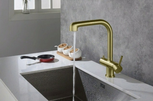 Смеситель для кухни Timo Saona 2346/17FL Золото матовое латунь