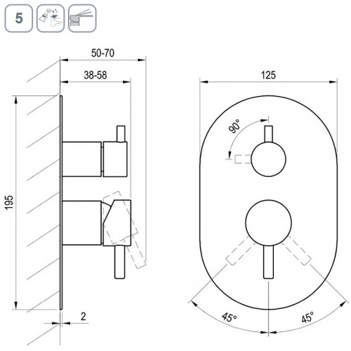 Смеситель для душа Ravak Espirit ES 065.60RGB.O2 X070362 Розовое золото латунь встраиваемый