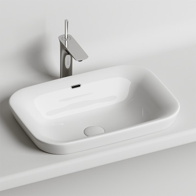 Раковина Ceramicanova Element 58 CN6041 Белая фарфор полувстраиваемая