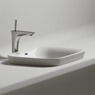 Раковина Ceramicanova Element 58 CN6041 Белая фарфор полувстраиваемая