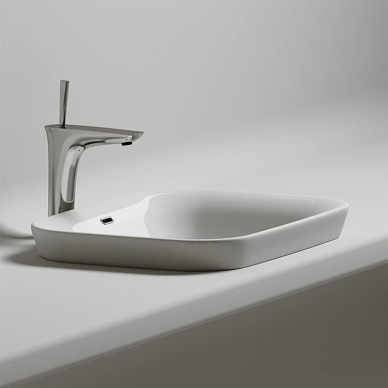 Раковина Ceramicanova Element 58 CN6041 Белая фарфор полувстраиваемая