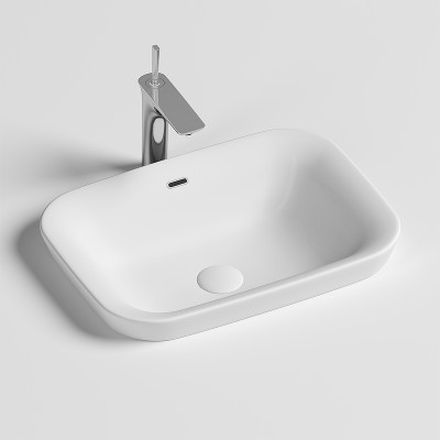 Раковина Ceramicanova Element 58 CN6041 Белая фарфор полувстраиваемая