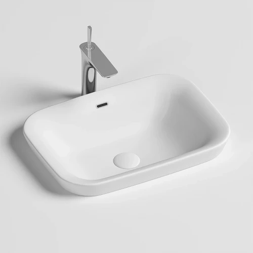 Раковина Ceramicanova Element 58 CN6041 Белая фарфор полувстраиваемая