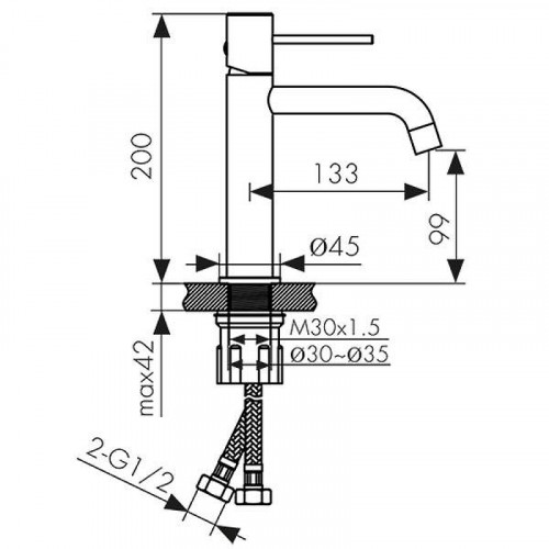 Смеситель для раковины Kaiser Vita 43211-4 Белый матовый