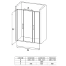 Душевая дверь Loranto 150 CS-AB04GG-150 профиль Серый матовый стекло прозрачное