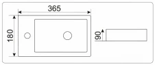 Раковина CeramaLux 36 9272R Белая фаянс подвесная, накладная