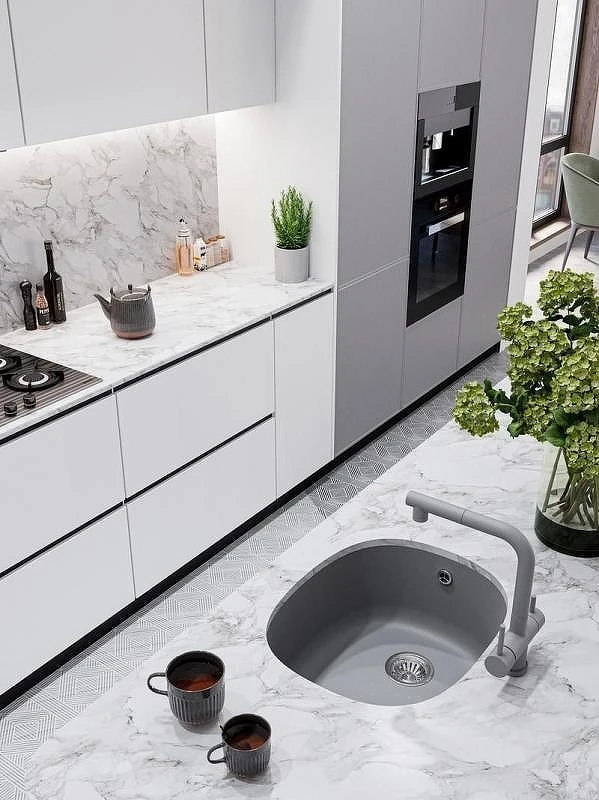 Кухонная мойка Emar Quartz 56 EMQ-1560.P цвет Алмаз