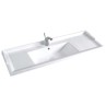 Раковина CeramaLux 120 NY J840 - 120 Белая фаянс полувстраиваемая