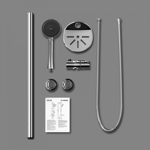 Душевой гарнитур Dorff Classic D0180000 Хром латунь на стену