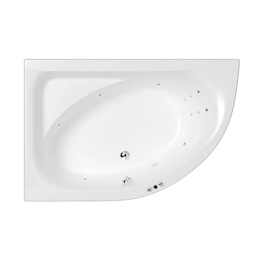 Акриловая ванна Whitecross Aquarella 170x110 L 0108.170110.100.SMART.CR цвет Белый с гидромассажем форсунки Хром