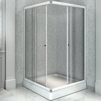 Душевой уголок Radomir 110x110 1-03-1-0-0-1200 с поддоном профиль Белый стекло прозрачное