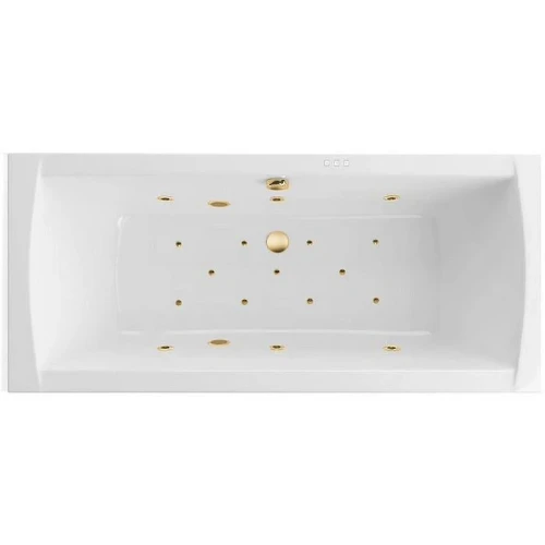 Акриловая ванна Excellent Aquaria Lux Slim 180x80 WAEX.AQU18S.RELAX.GL цвет Белый с гидромассажем форсунки Золото
