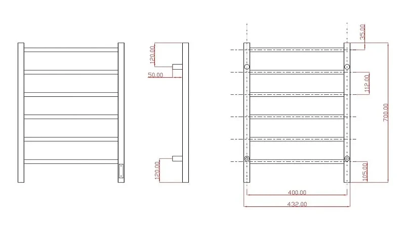 Электрический полотенцесушитель Comfysan Stella EC-6 70х40 018573 цвет Золото
