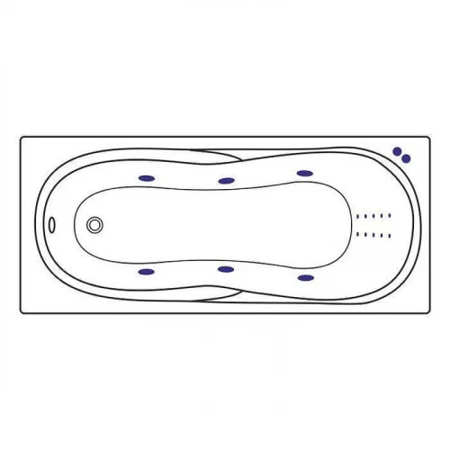 Акриловая ванна Excellent Sekwana 170x75 WAEX.SEK17.LINENANO.GL цвет Белый с гидромассажем форсунки Золото