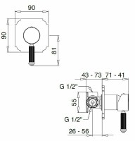 Смеситель для душа Cezares Olimp DIM2-L OLIMP-DIM2-03/24-L Золото 24 карат латунь встраиваемый