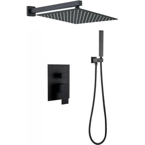 Душевая система Berges Ventas 2S Black 073002 Черная матовая латунь встраиваемый