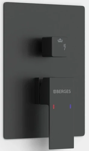 Душевая система Berges Ventas 2S Black 073002 Черная матовая латунь встраиваемый