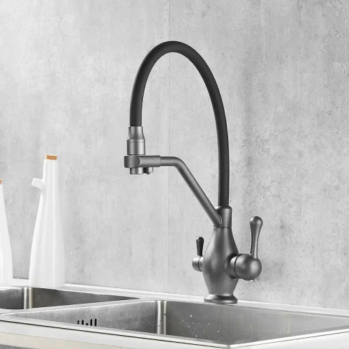 Смеситель для кухни Rose R858Y цвет Пепельный Серый