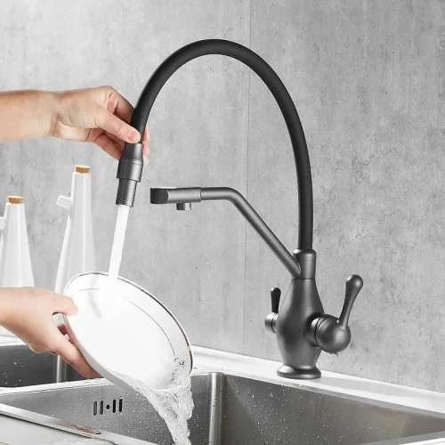 Смеситель для кухни Rose R858Y цвет Пепельный Серый